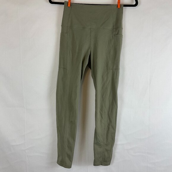 Carbon 38 Leggings S Light Khaki Green Tech Pockets - Picture 1 of 10